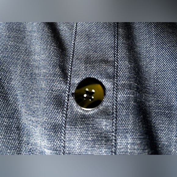 NWT New York & Company 7th Avenue Belted Button Front Skirt Blue Size: 4 - Picture 6 of 6